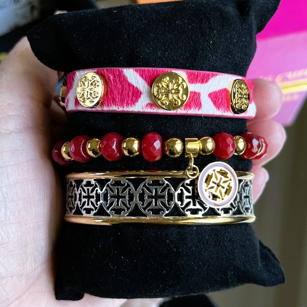 GIFT BOX INCLUDED Rustic Cuff Set of THREE stackable Bracelets Set